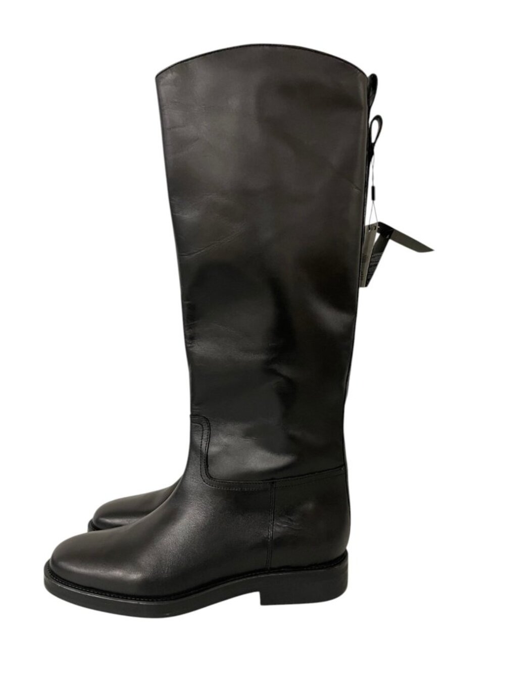 Massimo Dutti Womens Leather Riding Boots EU 41 US 10 Black 1003/650 NWOB